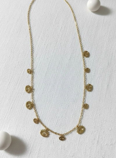  Classic Style Evils Eye Charm Necklace 316L anti tarnish jewellery