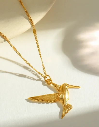 Hummingbird necklace 316L anti tarnish stainless steel Necklaces