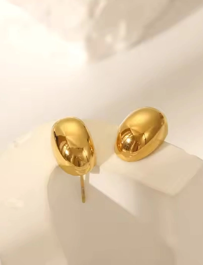 Minimalistic Geometric Small Half Round Stainless Steel Earring 316L anti tarnish jewellery