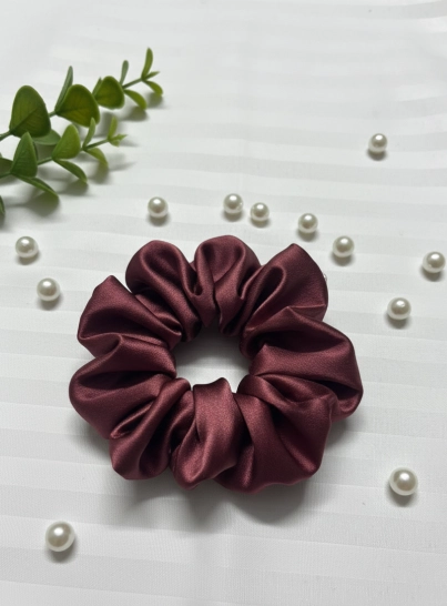 Satin Srunchie-Metallic Wine 316L anti tarnish stainless steel Scrunchies