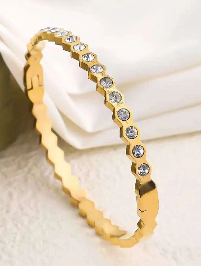 Stainless Steel Buckle Bracelet Bangle for Women 316L anti tarnish stainless steel Bangles