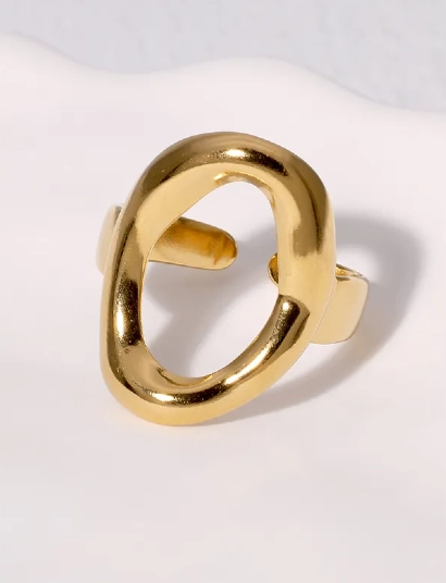 Stainless Steel Minimalist Melted Ring for Women 316L anti tarnish jewellery