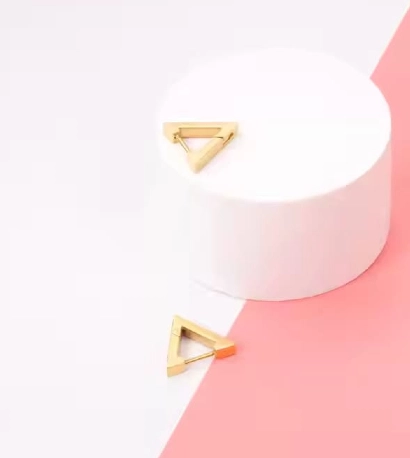 Triangle Hoop Earring Stainless Steel 316L anti tarnish stainless steel Earrings