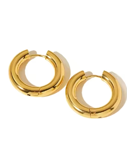 Vintage Style Geometric Circle Hoop Earring for Women 316L anti tarnish stainless steel Earrings