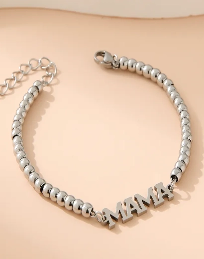 silver stainless steel letter bracelet 316L anti tarnish stainless steel Bracelets